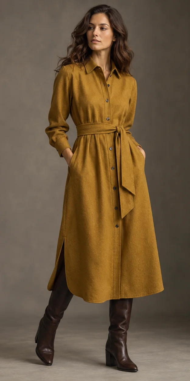 Belted shirt dresses