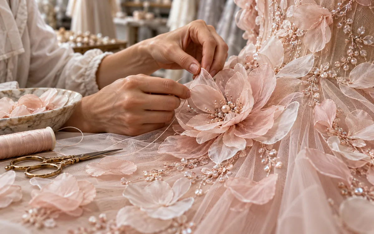 3D floral appliqué