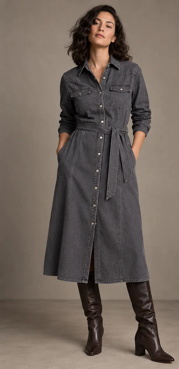 Denim shirt dresses