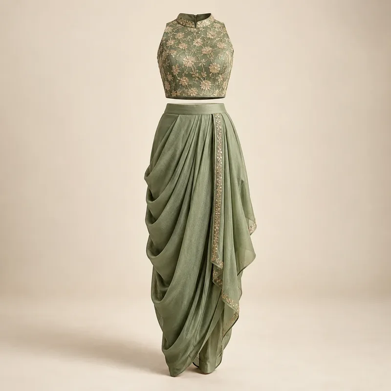Draped dhoti skirts