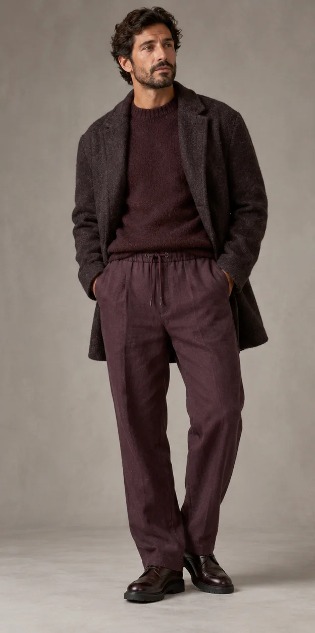 Drawcord linen trousers