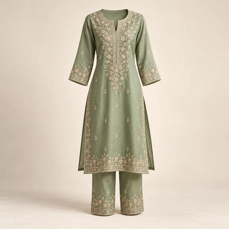 Embroidered kurta co-ord sets