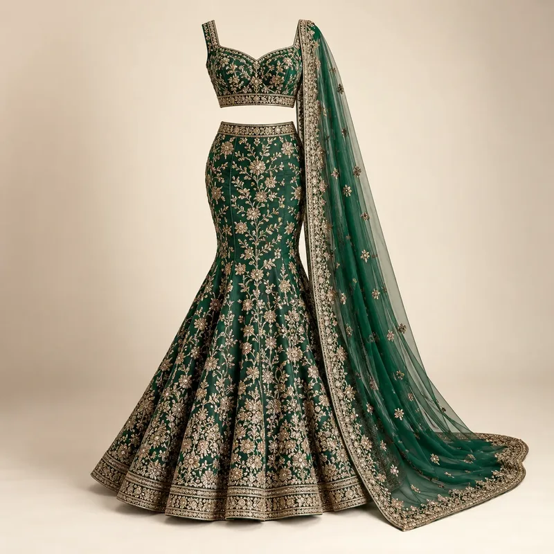 Fish-cut lehenga skirts