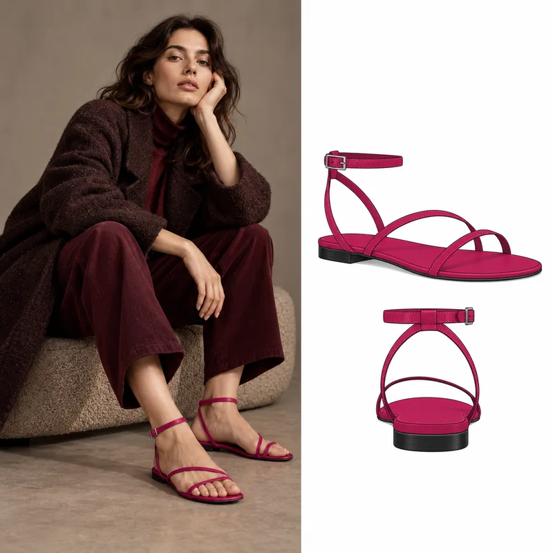 Flat strappy sandals