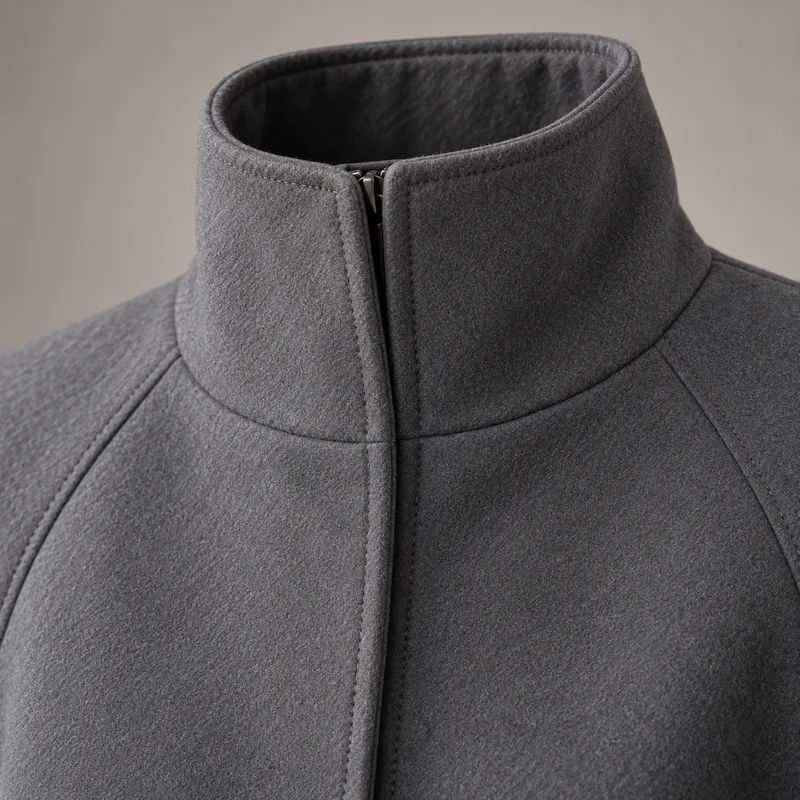 Funnel neck with concealed zip