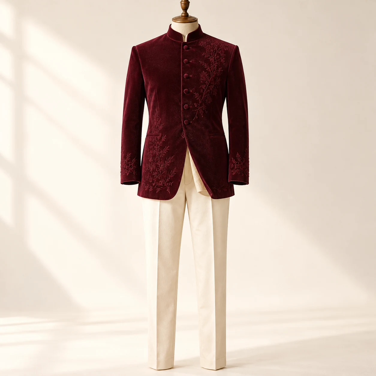 Tonal velvet evening bandhgala — New AI-generated Forecut concept