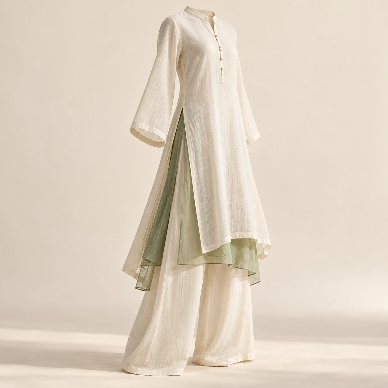 Airy kurta with an opacity-tested inner — New AI-generated Forecut concept