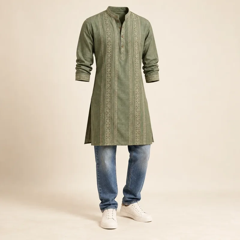 Kurtas with jeans and sneakers