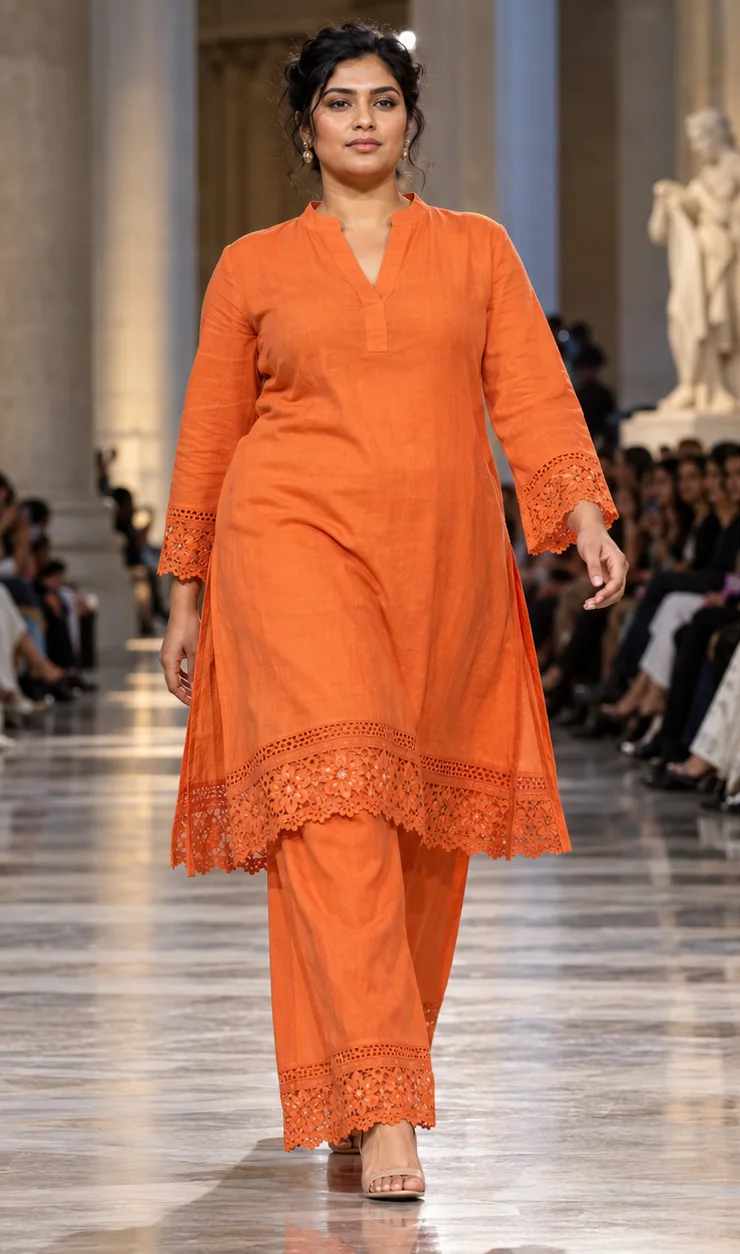 Lace-trimmed hems