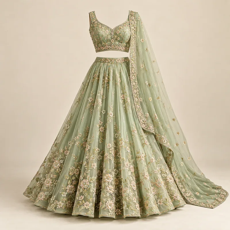 Light organza lehengas