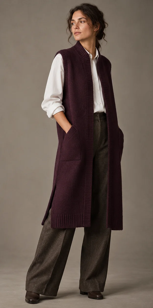 Longline knit vests