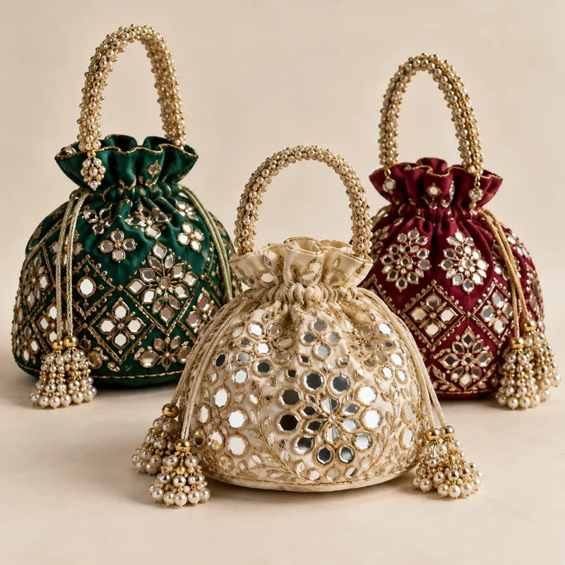 Mirror-work bags (Forecut illustration)