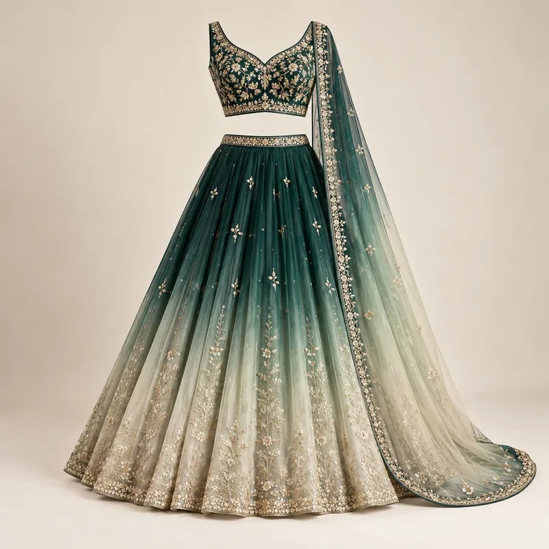Ombré and dual-tone lehengas