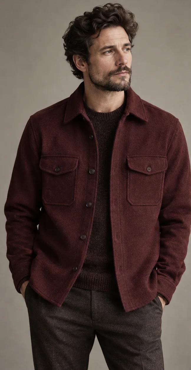 Overshirt chest flap pockets