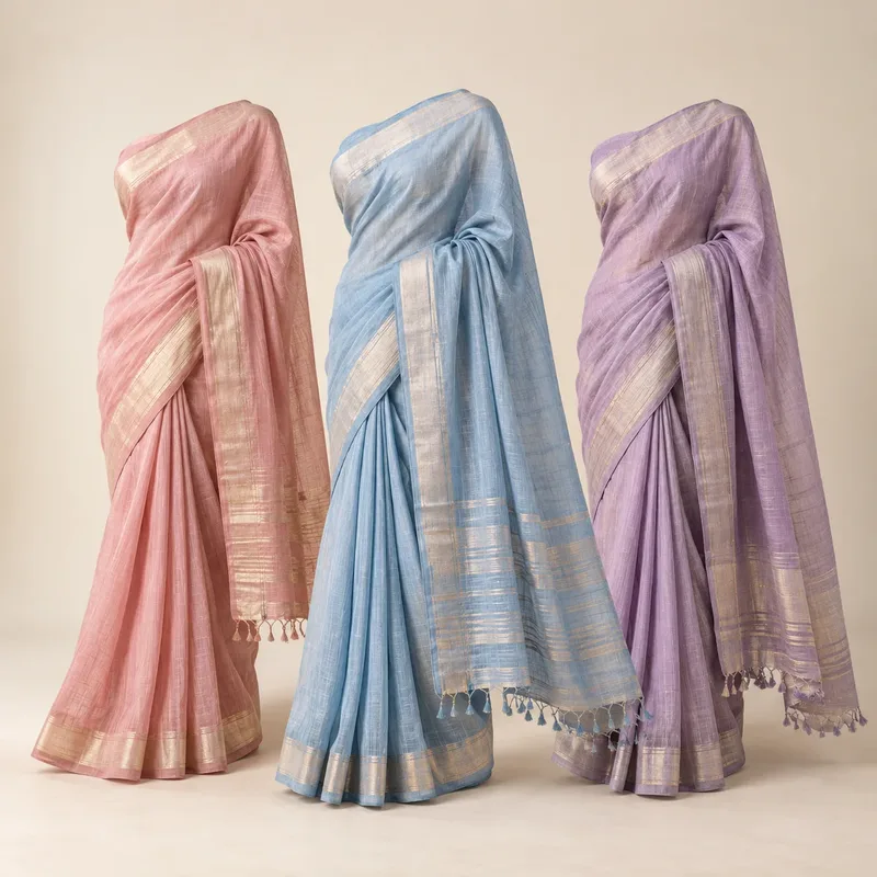 Pastel handloom sarees
