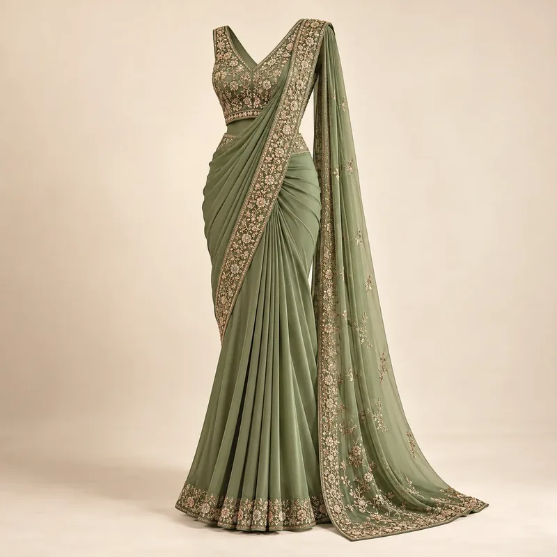 Pre-draped saree gowns