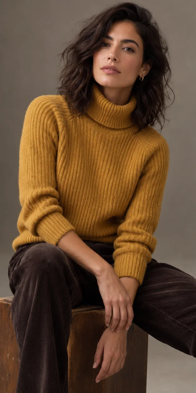 Ribbed roll necks