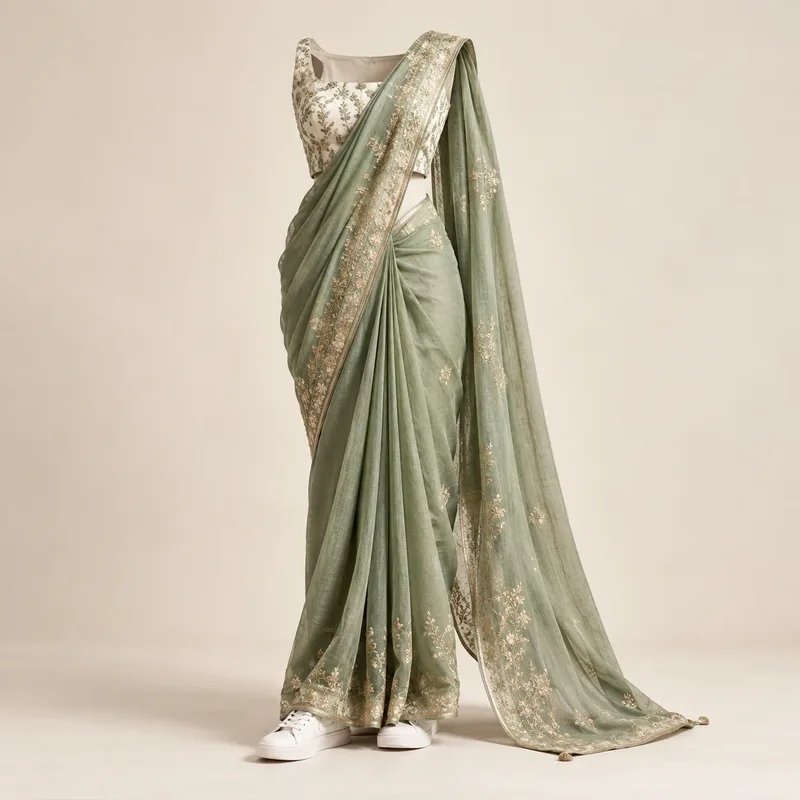 Sarees with sneakers