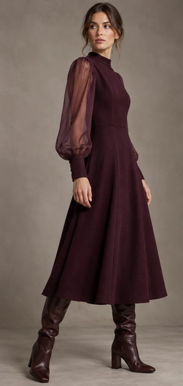 Sheer-sleeve dresses