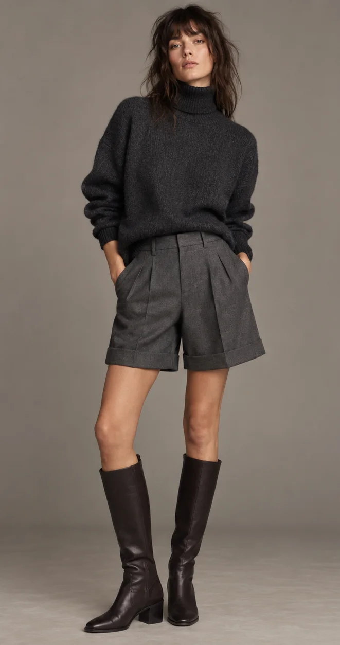 Tailored wool shorts