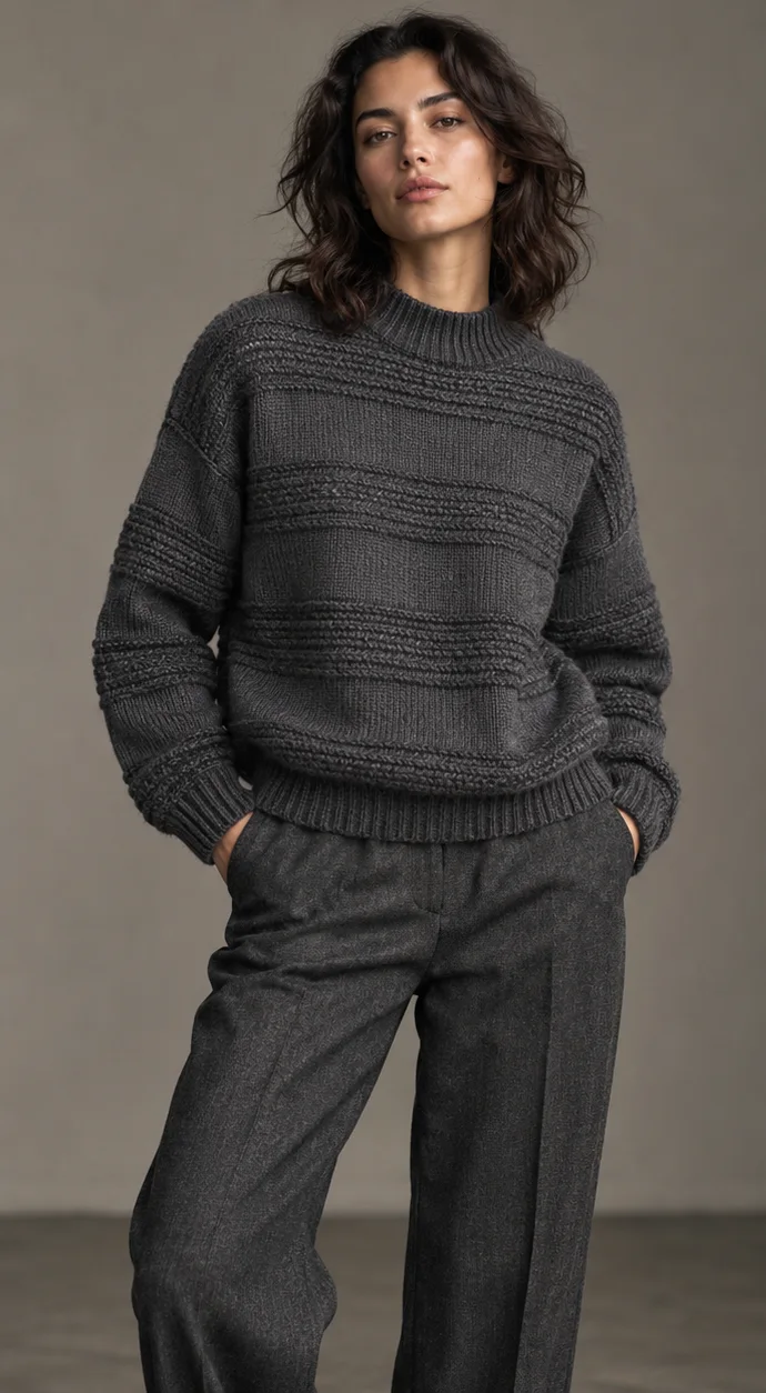 Textured stripe knits