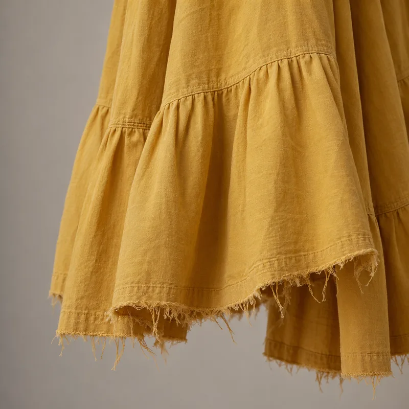 Unfinished raw hems