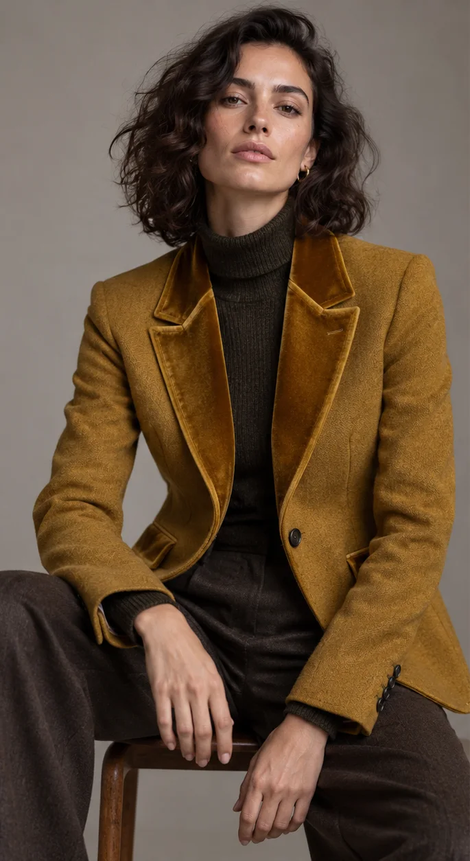 Velvet lapel facings