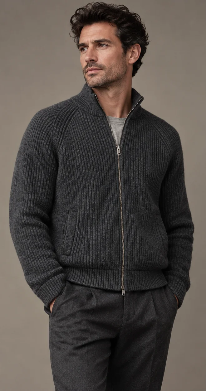 Zip-through knit jackets